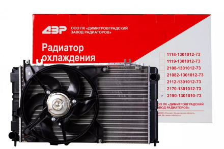 2190-1301010-73 Радиатор охлаждения ВАЗ 2190 с электровент. в сборе Кар Электро