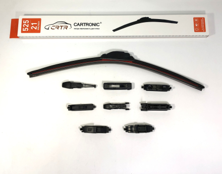 CRTR0135229 Щётка стеклоочистителя Крючок/530 мм/21"+ набор адаптер Cartronic Премиум/ Бескаркасная/ Кар Электро